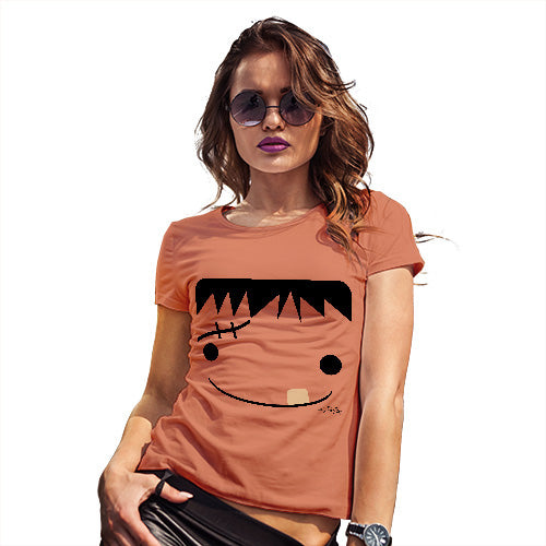 Funny Tshirts For Women Frankenstein's Monster Face Women's T-Shirt Medium Orange