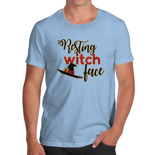 Funny Tshirts For Men Resting Witch Face Men's T-Shirt X-Large Sky Blue