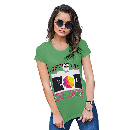 Womens Funny T Shirts Capture The Colour Women's T-Shirt Large Green