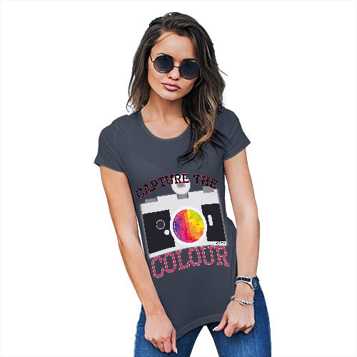 Womens Funny T Shirts Capture The Colour Women's T-Shirt Small Navy