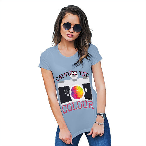 Funny T Shirts For Women Capture The Colour Women's T-Shirt Large Sky Blue