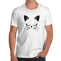 Funny T-Shirts For Men Cat Eyes Men's T-Shirt Small White