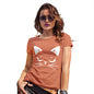 Funny Shirts For Women Cat Eyes Women's T-Shirt Small Orange