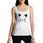 Funny Tank Tops For Women Cat Eyes Women's Tank Top Small White