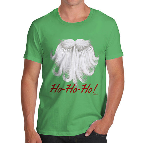 Funny T Shirts For Men Ho-Ho-Ho Beard Men's T-Shirt X-Large Green