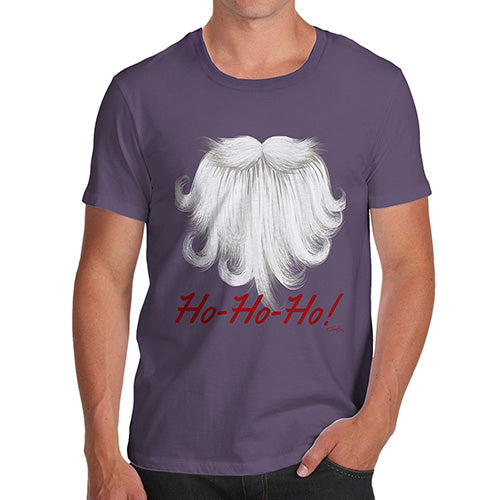 Funny T-Shirts For Guys Ho-Ho-Ho Beard Men's T-Shirt X-Large Plum