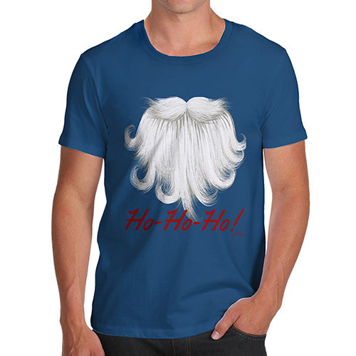 Funny Tee Shirts For Men Ho-Ho-Ho Beard Men's T-Shirt Large Royal Blue