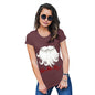 Womens Humor Novelty Graphic Funny T Shirt Ho-Ho-Ho Beard Women's T-Shirt Large Burgundy