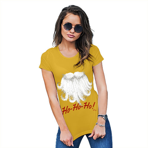 Funny Shirts For Women Ho-Ho-Ho Beard Women's T-Shirt Medium Yellow