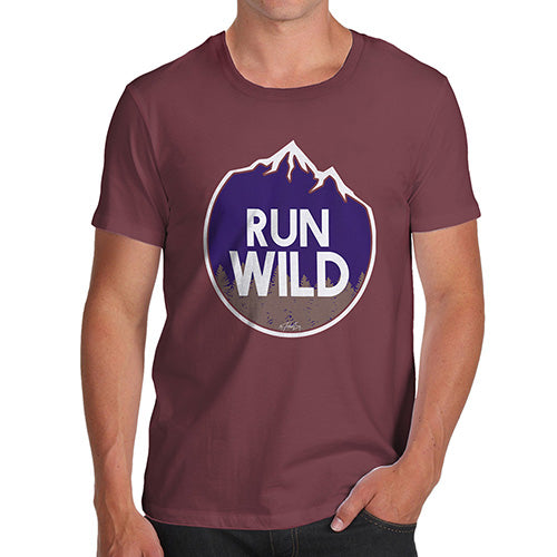 Novelty Tshirts Men Run Wild Men's T-Shirt X-Large Burgundy