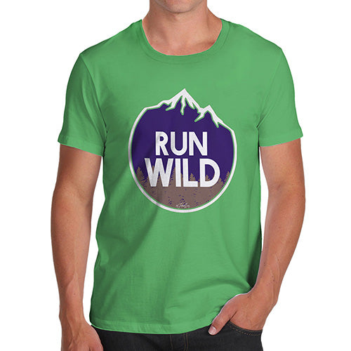 Novelty Tshirts Men Run Wild Men's T-Shirt X-Large Green