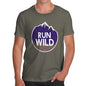 Funny Tee For Men Run Wild Men's T-Shirt Small Khaki