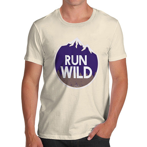 Funny T Shirts For Dad Run Wild Men's T-Shirt Small Natural