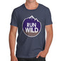 Funny T-Shirts For Guys Run Wild Men's T-Shirt X-Large Navy