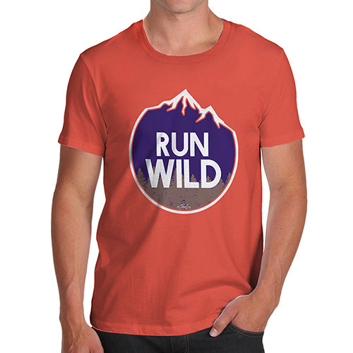 Funny Gifts For Men Run Wild Men's T-Shirt X-Large Orange