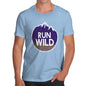 Novelty T Shirts For Dad Run Wild Men's T-Shirt Medium Sky Blue