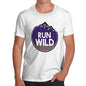 Novelty Tshirts Men Funny Run Wild Men's T-Shirt Small White