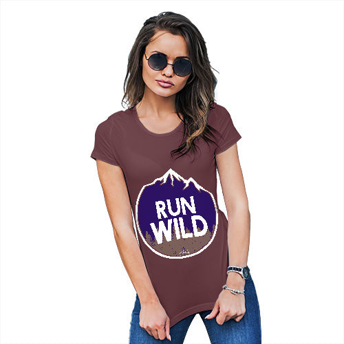 Novelty Gifts For Women Run Wild Women's T-Shirt X-Large Burgundy