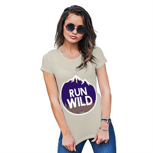 Funny T-Shirts For Women Run Wild Women's T-Shirt X-Large Natural