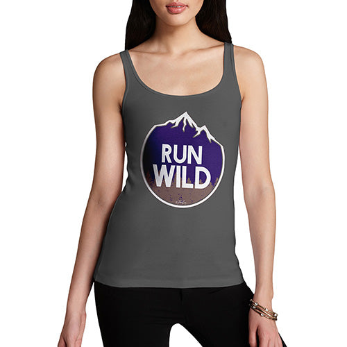 Funny Tank Top For Mum Run Wild Women's Tank Top Large Dark Grey