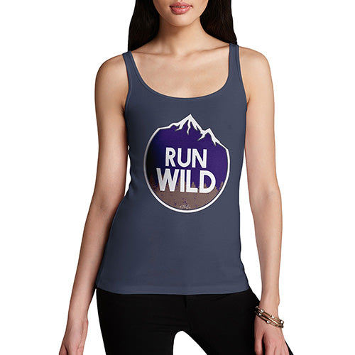 Funny Tank Tops For Women Run Wild Women's Tank Top X-Large Navy