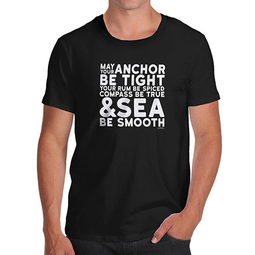 Mens Funny Sarcasm T Shirt May Your Sea Be Smooth Men's T-Shirt Large Black