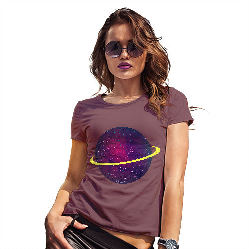 Funny T-Shirts For Women Sarcasm Space Planet Women's T-Shirt Small Burgundy