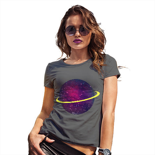Funny Shirts For Women Space Planet Women's T-Shirt X-Large Dark Grey