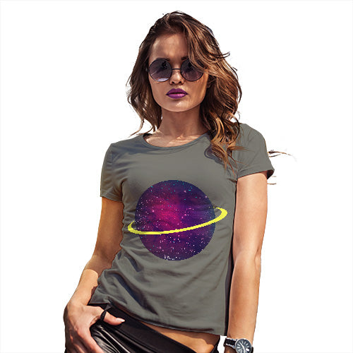 Womens T-Shirt Funny Geek Nerd Hilarious Joke Space Planet Women's T-Shirt X-Large Khaki