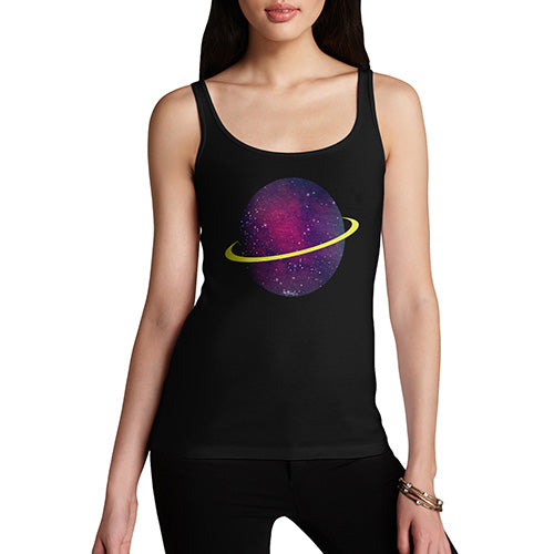 Funny Tank Top For Mum Space Planet Women's Tank Top X-Large Black