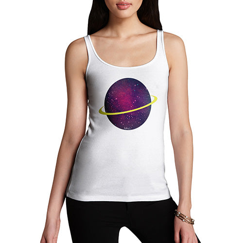 Funny Tank Top For Mom Space Planet Women's Tank Top Large White