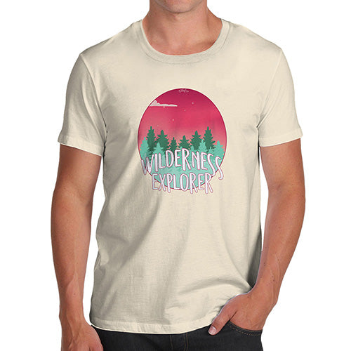 Novelty T Shirts For Dad Wilderness Explorer Men's T-Shirt Large Natural