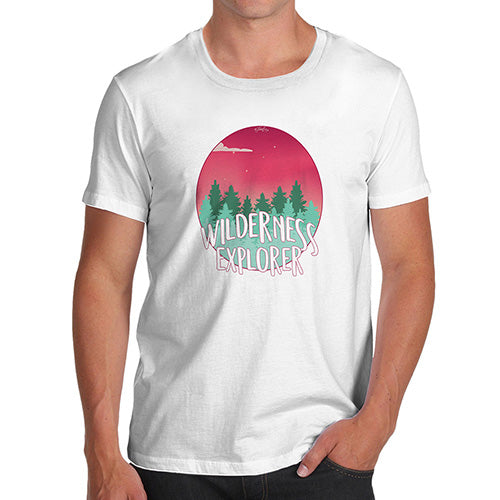 Mens Humor Novelty Graphic Sarcasm Funny T Shirt Wilderness Explorer Men's T-Shirt Medium White