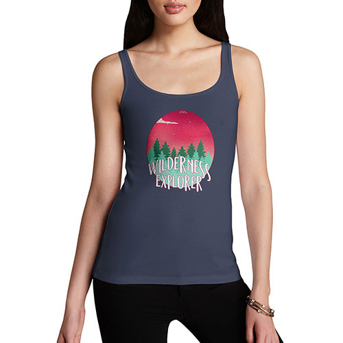 Funny Tank Top For Mum Wilderness Explorer Women's Tank Top Large Navy