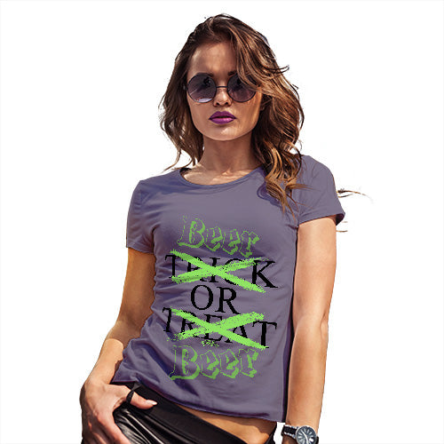 Funny T Shirts For Mum Beer Or Beer Women's T-Shirt Medium Plum