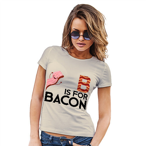 Funny Shirts For Women B Is For Bacon Women's T-Shirt Large Natural