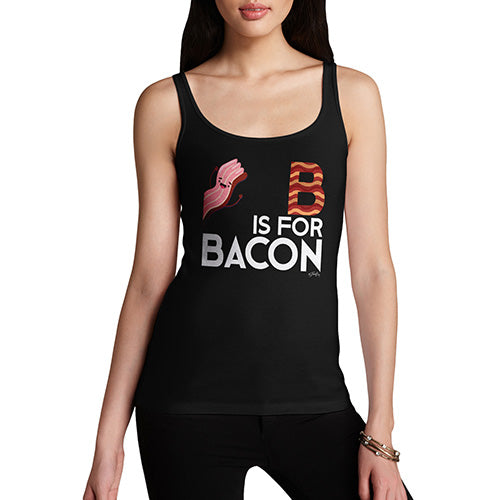 Funny Tank Top For Mum B Is For Bacon Women's Tank Top Large Black