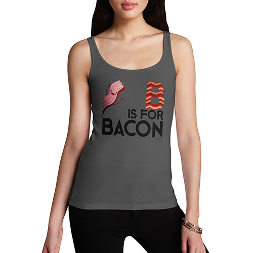 Funny Tank Top For Mom B Is For Bacon Women's Tank Top Medium Dark Grey