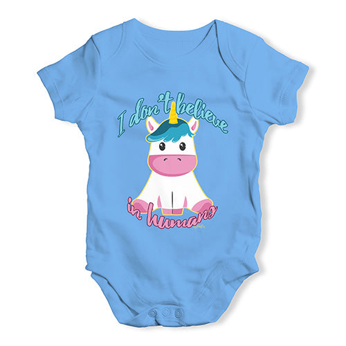 Unicorn I Don't Believe In Humans Baby Unisex Baby Grow Bodysuit