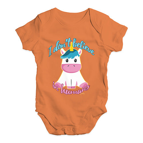 Unicorn I Don't Believe In Humans Baby Unisex Baby Grow Bodysuit