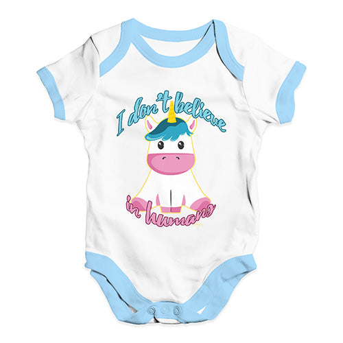 Unicorn I Don't Believe In Humans Baby Unisex Baby Grow Bodysuit