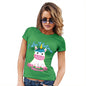 Funny Shirts For Women Unicorn I Don't Believe In Humans Women's T-Shirt Medium Green