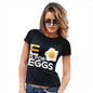 Womens Funny T Shirts E Is For Eggs Women's T-Shirt X-Large Black