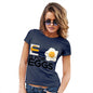 Funny Gifts For Women E Is For Eggs Women's T-Shirt Small Navy