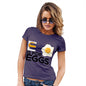 Funny T-Shirts For Women E Is For Eggs Women's T-Shirt Small Plum