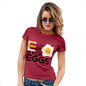 Novelty Gifts For Women E Is For Eggs Women's T-Shirt X-Large Red