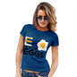 Funny Gifts For Women E Is For Eggs Women's T-Shirt Medium Royal Blue