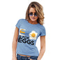 Funny Tshirts For Women E Is For Eggs Women's T-Shirt Large Sky Blue