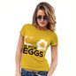 Funny T Shirts For Mom E Is For Eggs Women's T-Shirt Large Yellow