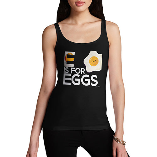Funny Tank Tops For Women E Is For Eggs Women's Tank Top Large Black